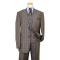 Statement Confidence Pebble Grey With Taupe / Light Blue Plaid Design Super 150's Wool Vested Suit TZ-813
